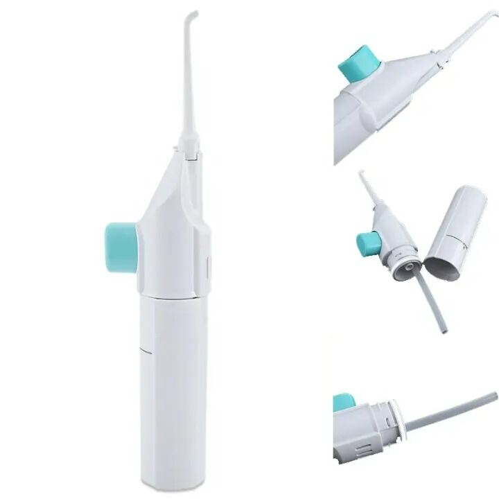 Picture of Portable Power Floss Dental Water Jet Cordless Teeth Cleaner Kit – Oral Irrigator for Deep Cleaning Gum Care Plaque Removal Home Travel Dental Care Device White