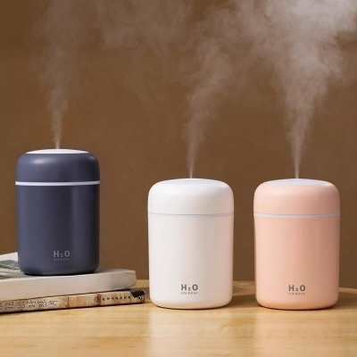 Picture of USB Colorful Mini Portable Humidifier 300ml – Desktop Air Moisturizer with LED Lights for Car Home Office Bedroom Quiet Mist Humidifier 