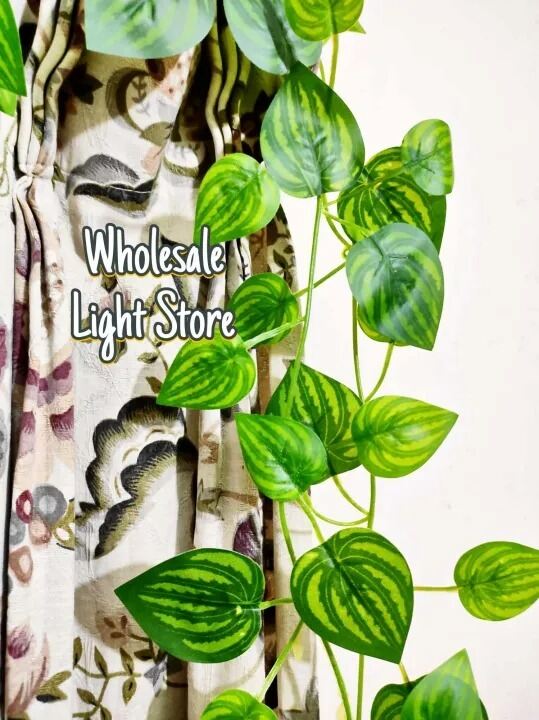 Picture of Artificial Leaf Set for Room Decor – Realistic Green Vine Leaves Wall Hanging Decoration Fake Plant Leaf Garland for Bedroom Living Room Party Wedding Home Decor Green Leaf