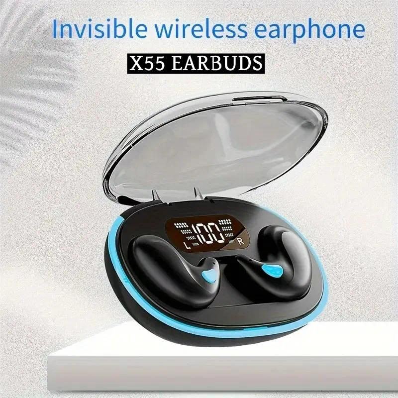 Picture of X55 Invisible Sleep Earbuds TWS Bluetooth 5.3 – Mini Wireless Earphones with Mic, HD Call, 9D Stereo Sound, IPX5 Waterproof & Charging Case Multicolor
