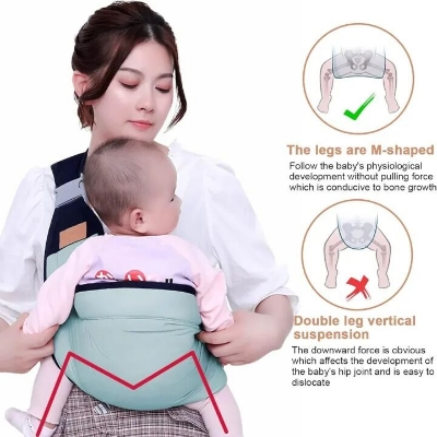 Picture of Baby Carrier Bag Lightweight Adjustable Front and Back Carry Baby Holder for Newborn to 3 Years Old Comfortable Breathable Infant Carrier for Travel Walking Hiking Daily Use Safety Baby Sling Carrier Multicolor
