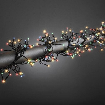Picture of Beautiful Multicolour Fairy Lights Black Wire LED String Lights for Room Decoration Bedroom Curtain Party Wedding Indoor Home Decorative Lighting Multicolor