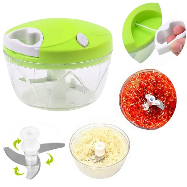 Picture of Belscoop Manual Chopper – Portable Hand Pull Food Chopper for Garlic, Onion, Vegetables & Fruits 