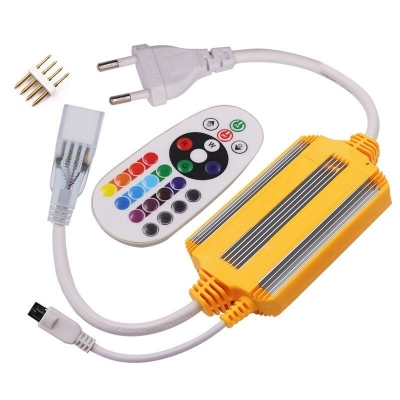 Picture of 1500W Waterproof RGB LED Strip Controller with 24 Keys IR Remote and EU Plug – Color Changing Controller for 2835 5050 RGB LED Strip Tape Neon Rope Light Room Home Party Decoration Multicolor