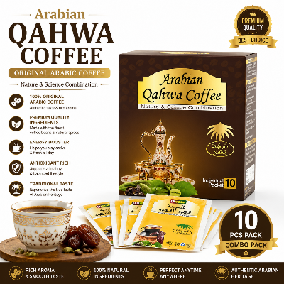 Picture of Arabian Qahwa Coffee Original Arabic Coffee 10 Pcs Pack Combo | Traditional Middle Eastern Instant Qahwa Coffee for Daily Use 