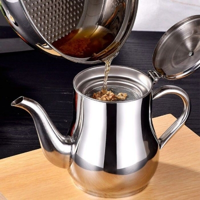Picture of 750ml Large Capacity Stainless Steel Oil Filter Pot with Strainer – Premium Cooking Oil Storage Container Jug for Kitchen, Frying Oil Separation & Reuse Multicolor