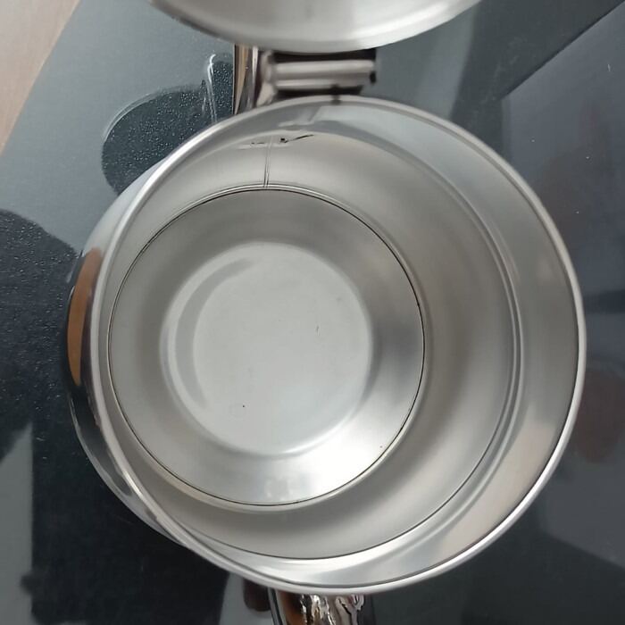 Picture of 750ml Large Capacity Stainless Steel Oil Filter Pot with Strainer – Premium Cooking Oil Storage Container Jug for Kitchen, Frying Oil Separation & Reuse Multicolor