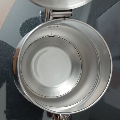 Picture of 750ml Large Capacity Stainless Steel Oil Filter Pot with Strainer – Premium Cooking Oil Storage Container Jug for Kitchen, Frying Oil Separation & Reuse Multicolor