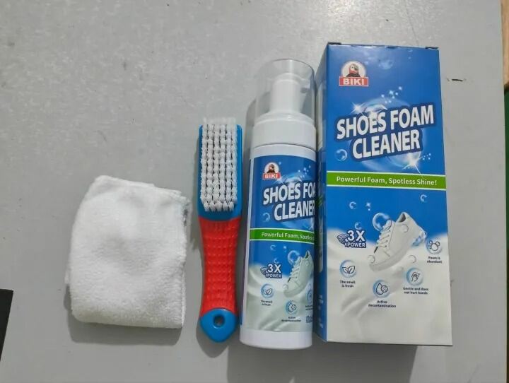 Picture of Biki 3X Power Shoes Foam Cleaner | Powerful Foam Shoe Cleaning Spray | Instant Spotless Shine Cleaner for Sneakers, Leather & White Shoes Multicolor