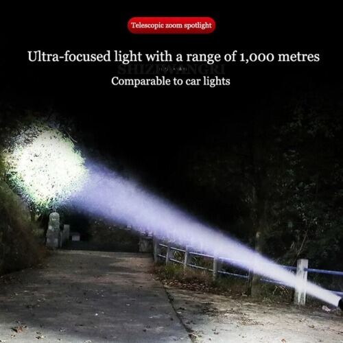 Picture of Full Metal Jamboo Power Rechargeable Torch Light with Power Bank | High Power LED Flashlight | Waterproof Multi-Function Emergency Torch for Outdoor, Camping & Everyday Use Black