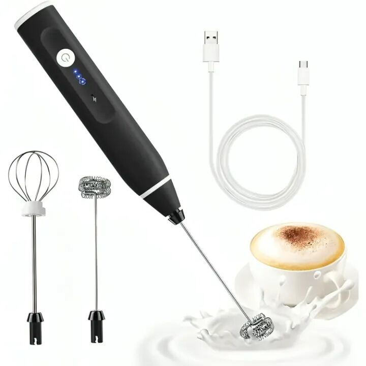 Picture of Rechargeable Portable Electric Egg Beater | Handheld Kitchen Mixer | USB Portable Foam Whisk for Baking, Coffee, Cake & Cooking Use - Electric Coffee Mixer Multicolor