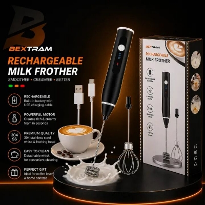 Picture of Rechargeable Portable Electric Egg Beater | Handheld Kitchen Mixer | USB Portable Foam Whisk for Baking, Coffee, Cake & Cooking Use - Electric Coffee Mixer Multicolor