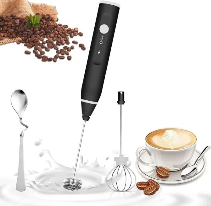 Picture of Rechargeable Portable Electric Egg Beater | Handheld Kitchen Mixer | USB Portable Foam Whisk for Baking, Coffee, Cake & Cooking Use - Electric Coffee Mixer Multicolor