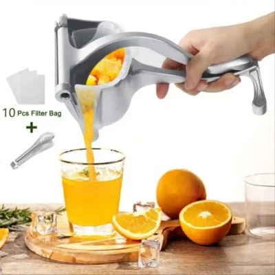 Picture of Fruit Press Aluminum Alloy Manual Juicer | Heavy Duty Hand Press Fruit Juice Extractor Silver