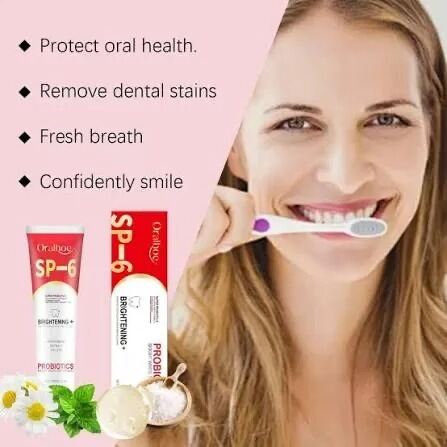 Picture of SP-6 Probiotic Ultra Whitening Toothpaste – Advanced Brightening Formula for Fresh Breath, Daily Oral Care, Deep Teeth Cleaning & Enamel Protection 