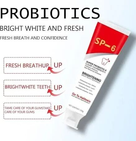 Picture of SP-6 Probiotic Ultra Whitening Toothpaste – Advanced Brightening Formula for Fresh Breath, Daily Oral Care, Deep Teeth Cleaning & Enamel Protection 
