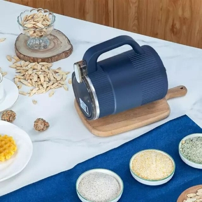 Picture of Household Small Powder Grinding Machine Electric Mini Spice Grinder 5 Blade 304 Stainless Steel Coffee Bean Grain Dry Food Grinder for Fine Powder Kitchen Use Multicolor