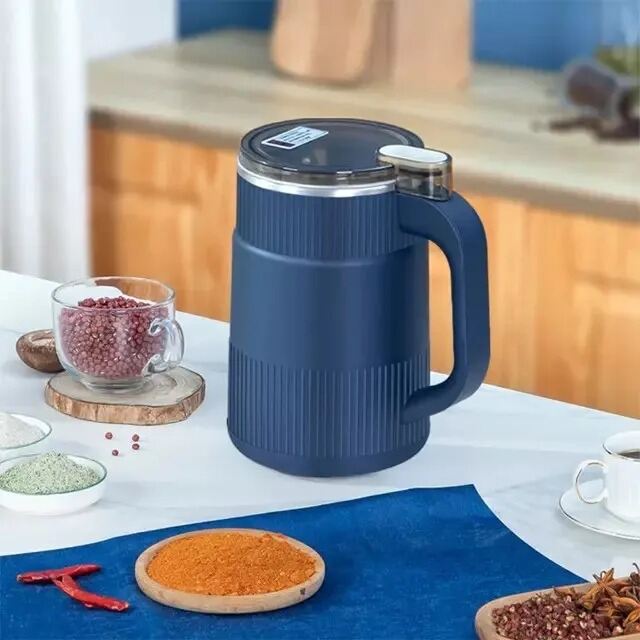 Picture of Household Small Powder Grinding Machine Electric Mini Spice Grinder 5 Blade 304 Stainless Steel Coffee Bean Grain Dry Food Grinder for Fine Powder Kitchen Use Multicolor