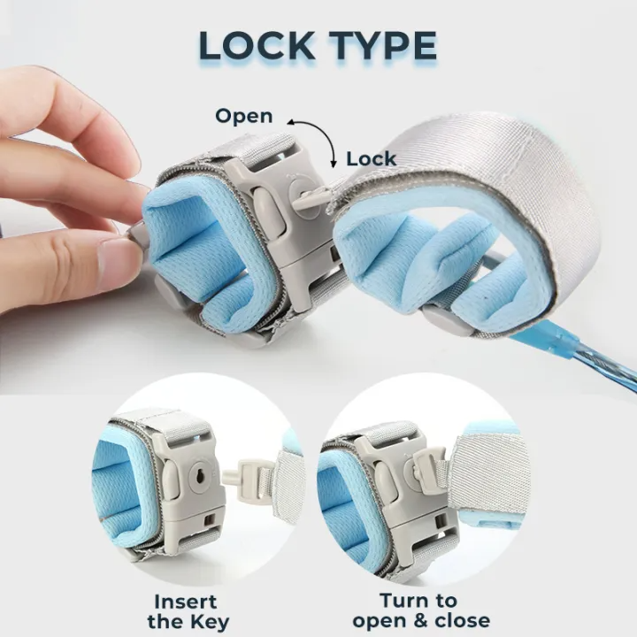 Picture of Adjustable Anti-Lost Wrist Link for Kids | Child Safety Wrist Strap with Lock & Elastic Coil Rope Multicolor