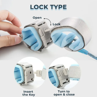 Picture of Adjustable Anti-Lost Wrist Link for Kids | Child Safety Wrist Strap with Lock & Elastic Coil Rope Multicolor
