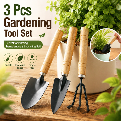 Picture of 3 Pcs Gardening Tool Set – Hand Trowel Transplanter and Cultivator Tools for Garden Planting Digging Weeding Home Gardening Kit Multicolor