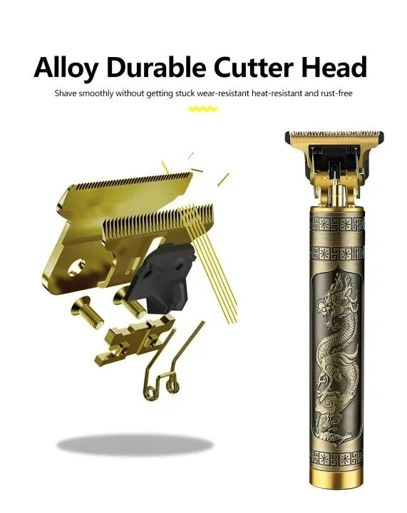 Picture of Vintage T9 Trimmer Hair Cutting Machine – Cordless Rechargeable Beard and Hair Trimmer with Precision Blade Professional Grooming Kit for Men 