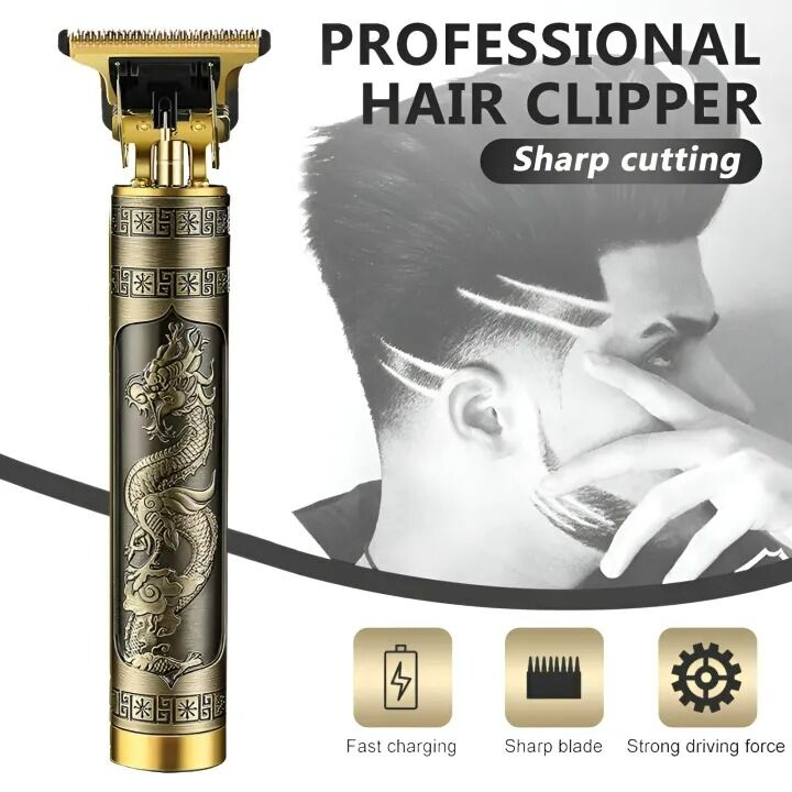 Picture of Vintage T9 Trimmer Hair Cutting Machine – Cordless Rechargeable Beard and Hair Trimmer with Precision Blade Professional Grooming Kit for Men 
