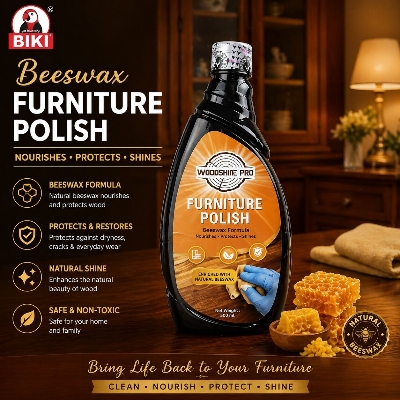 Picture of Best Quality Beeswax Furniture Polish 500ml – Natural Wood Conditioner Restorer and Protector Wax for Tables Cabinets Cutting Boards Wooden Furniture Care 