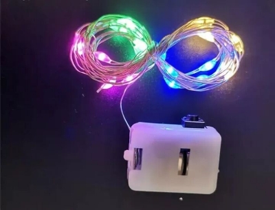 Picture of 2M Multicolour Copper Wire Fairy Lights with 20 LEDs – Battery Operated Flexible Mini String Lights for Bedroom, Gaming Setup, Party, Festival & Home Decoration Multicolor