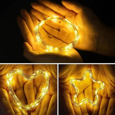 Picture of 50 LED Decorative Fairy String Lights – Warm Romantic Room Decoration Lights for Bedroom, Living Room, Wedding, Party, Festival & Home Decor Gold