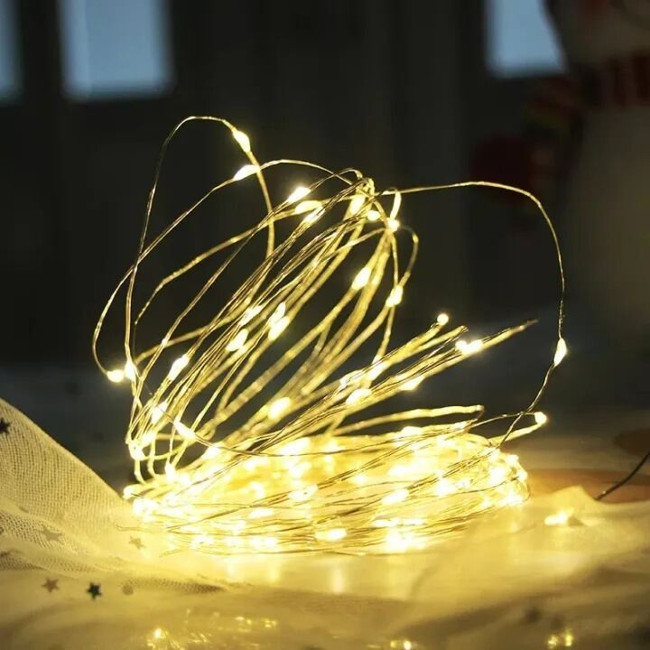 Picture of 50 LED Decorative Fairy String Lights – Warm Romantic Room Decoration Lights for Bedroom, Living Room, Wedding, Party, Festival & Home Decor Gold