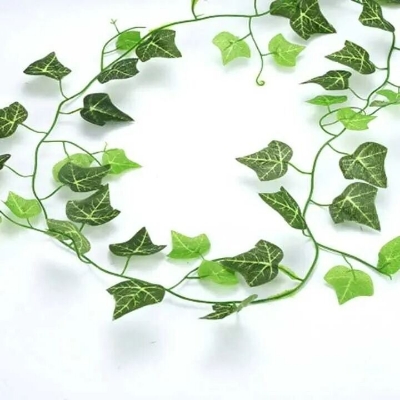 Picture of 7 Feet Artificial Hanging Vine Plant – Decorative Green Leaf & Flower Garland for Wall, Balcony, Garden, Wedding, Party & Home Decoration Green
