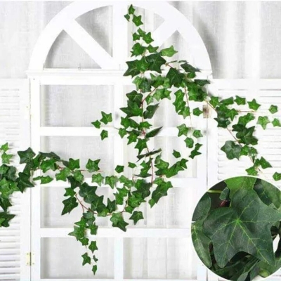 Picture of 7 Feet Artificial Hanging Vine Plant – Decorative Green Leaf & Flower Garland for Wall, Balcony, Garden, Wedding, Party & Home Decoration Green