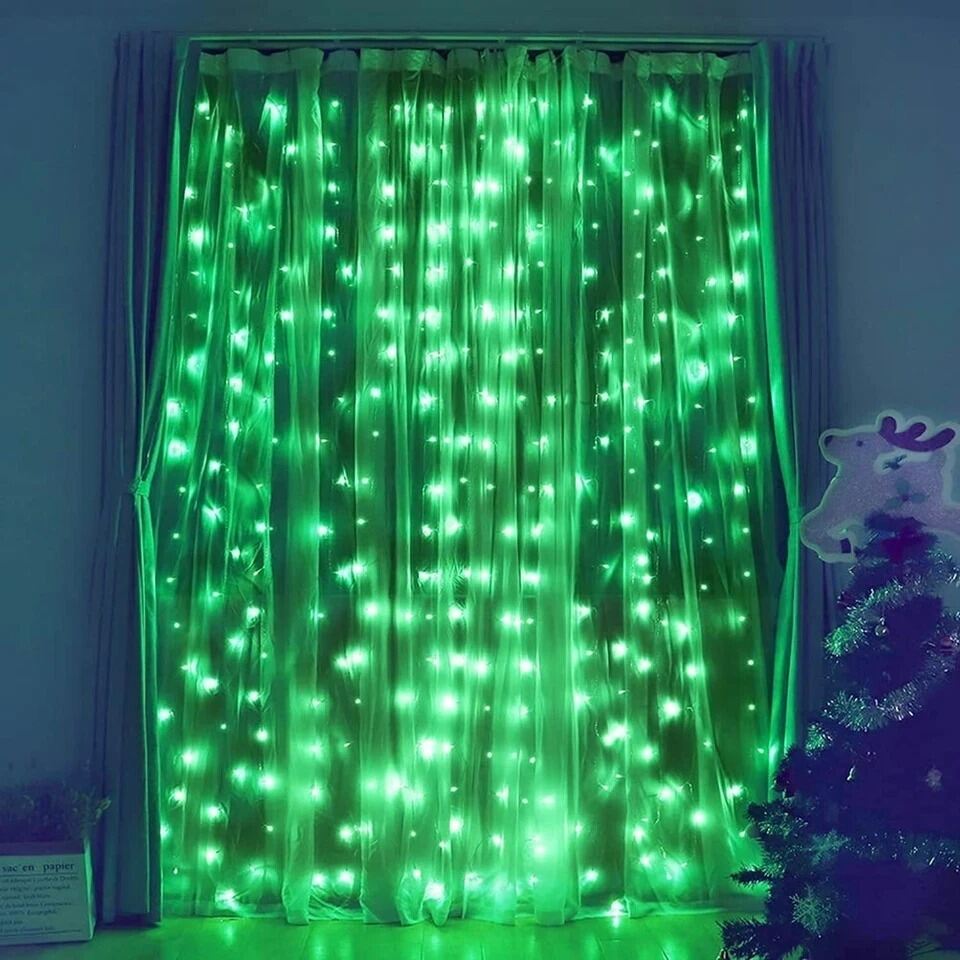 Picture of 30 Feet Pink & Green Fairy String Lights with 80 LEDs – Transparent Wire Decorative Curtain Light for Bedroom, Wedding, Party, Festival, Home & Indoor Decoration with 8 Lighting Modes & Remote Control 