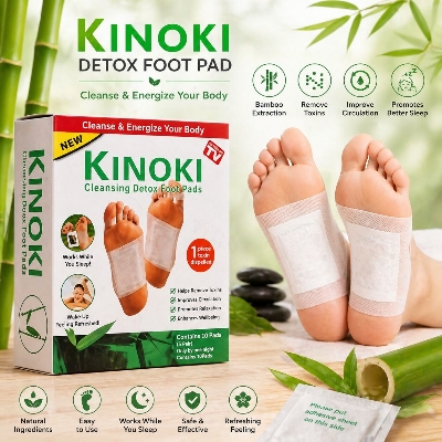 Picture of KINOKI Herbal Detox Foot Pads (10 Pcs) – Overnight Foot Care Patches for Relaxation, Comfortable Night Use & Daily Wellness Support Multicolor