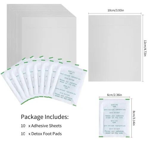 Picture of KINOKI Herbal Detox Foot Pads (10 Pcs) – Overnight Foot Care Patches for Relaxation, Comfortable Night Use & Daily Wellness Support Multicolor