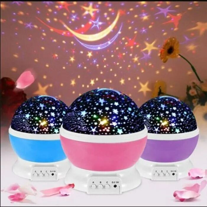 Picture of AC/DC Baby Sleep Lighting Romantic Sky Star Master Night Light Projector – Colorful Starry Sky LED Projection Lamp for Bedroom Kids Room Home Decoration Multicolor
