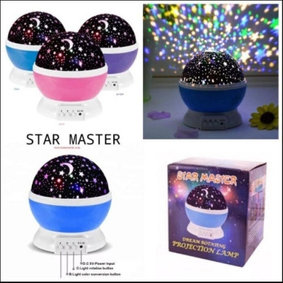 Picture of AC/DC Baby Sleep Lighting Romantic Sky Star Master Night Light Projector – Colorful Starry Sky LED Projection Lamp for Bedroom Kids Room Home Decoration Multicolor