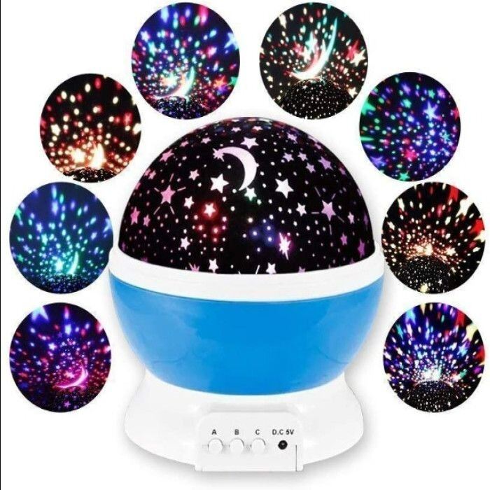 Picture of AC/DC Baby Sleep Lighting Romantic Sky Star Master Night Light Projector – Colorful Starry Sky LED Projection Lamp for Bedroom Kids Room Home Decoration Multicolor