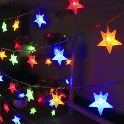 Picture of 28 Piece LED Star Fairy String Light 13 Feet Decorative Room Decoration Light for Wedding Party Bedroom Home Wall Indoor Decorative Lighting Multicolor