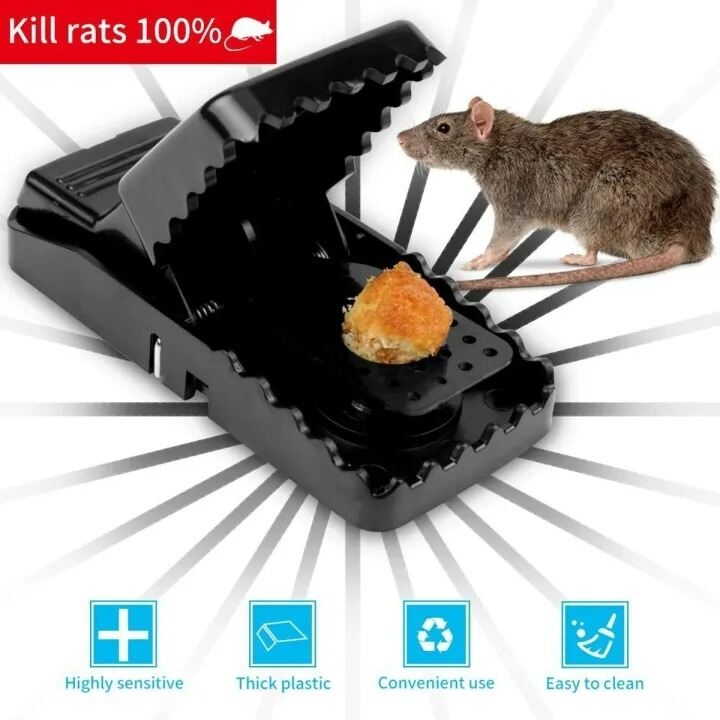 Picture of Mouse Killer Trap Cage 5×3×3 Inches – Reusable Rat Trap Safe Rodent Catcher for Home Kitchen Warehouse Indoor Outdoor Pest Control Use Black