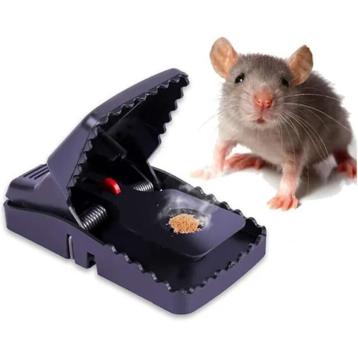 Picture of Mouse Killer Trap Cage 5×3×3 Inches – Reusable Rat Trap Safe Rodent Catcher for Home Kitchen Warehouse Indoor Outdoor Pest Control Use Black