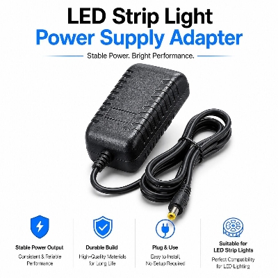 Picture of LED Strip Light Power Supply Adapter for LED Strip Lights, CCTV Camera, Router and DC Devices – Durable Energy Efficient Power Adapter for Home Shop Decoration and Security System Use 