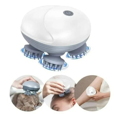 Picture of Smart Scalp Massager with Red Light Therapy Rechargeable Hair Scalp Care Device – Electric Head Massager for Scalp Relaxation Stress Relief and Daily Hair Care by Sparkon White