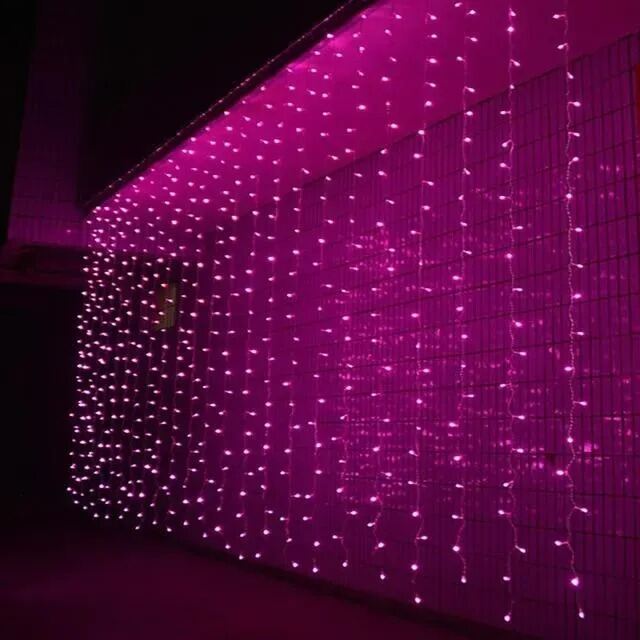 Picture of Pink Fairy Lights 33 Feet 8 Modes LED String Lights for Room Decoration Bedroom Curtain Wedding Party Indoor Outdoor Decorative Lighting Pink