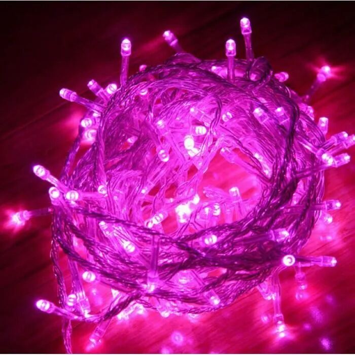 Picture of Pink Fairy Lights 33 Feet 8 Modes LED String Lights for Room Decoration Bedroom Curtain Wedding Party Indoor Outdoor Decorative Lighting Pink