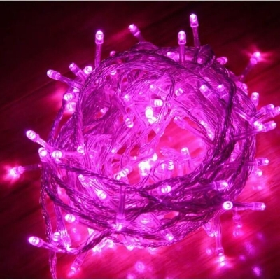 Picture of Pink Fairy Lights 33 Feet 8 Modes LED String Lights for Room Decoration Bedroom Curtain Wedding Party Indoor Outdoor Decorative Lighting Pink