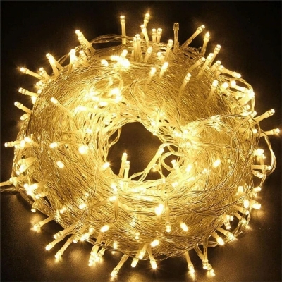 Picture of Golden Fairy String Light 30 Feet Warm Yellow LED Rice Light for Room Decoration Bedroom Party Wedding Festival Indoor Home Decorative Lighting Gold