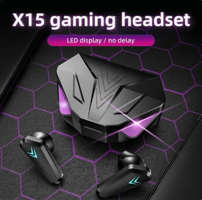 Picture of X15 TWS Wireless Bluetooth Earbuds – LED Display Gaming Headset with Mic | Noise Cancelling, HiFi Stereo Sound, Rechargeable Earphones for Android & iPhone Multicolor