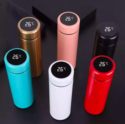 Picture of 500ML Smart Temperature Display Vacuum Flask | Stainless Steel Insulated Water Bottle with LED Temperature Display Multicolor